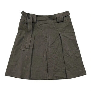 Etcetera Gray Pleated Belted Flare Skirt 2
